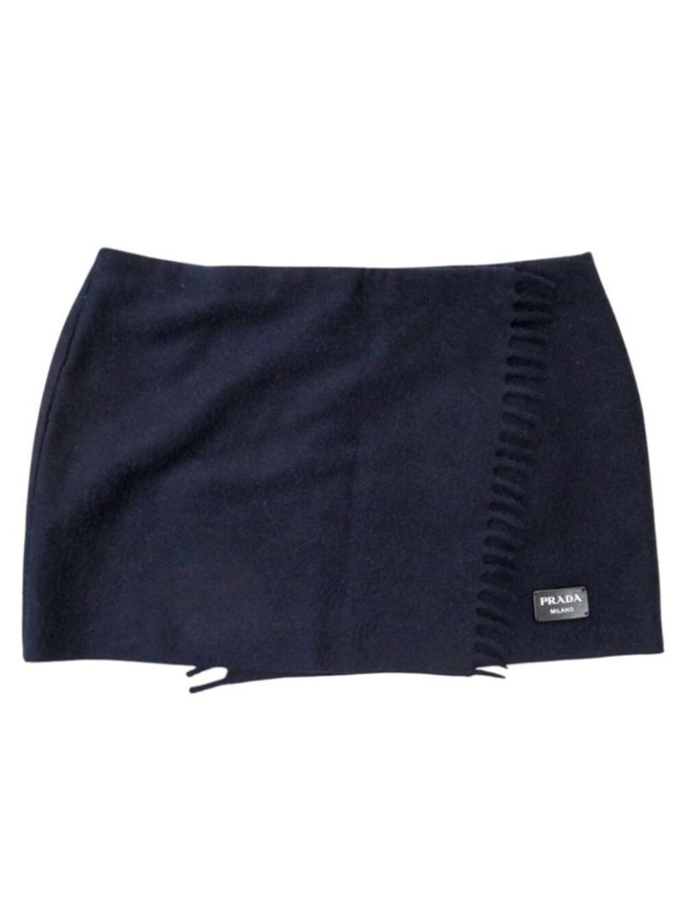Prada P112 xe Cashmere Navy Mini Skirt Rolled 0332